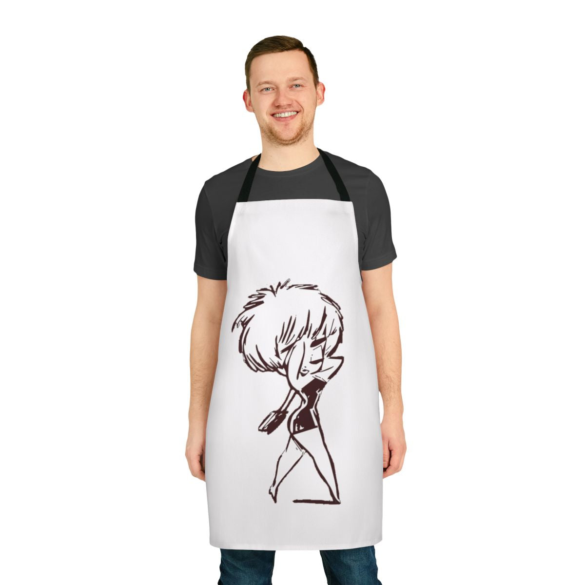 Retro 80s-style apron featuring Madonna's "Who's That Girl" design