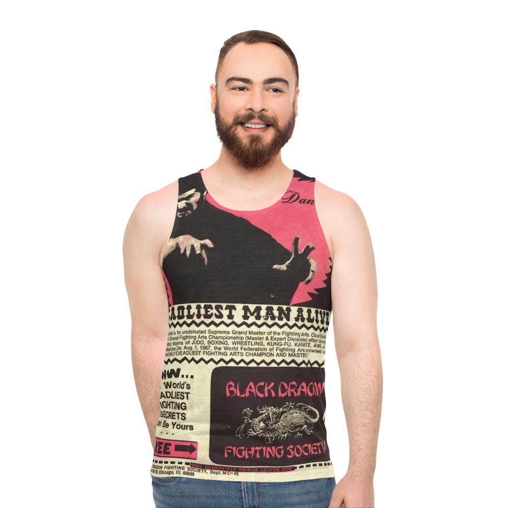 Retro 80s vintage martial arts comic-inspired tank top