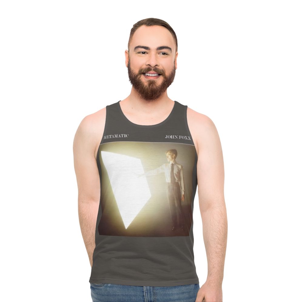 Retro 80s Metamatic Tank Top featuring John Foxx's iconic design