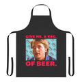 "Retro-styled apron featuring a humorous 80s movie-inspired design"