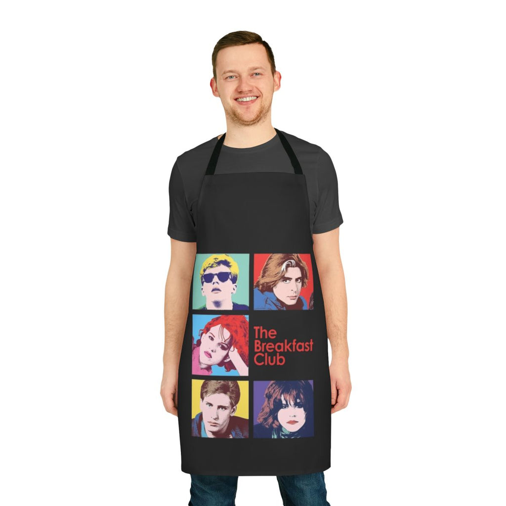 Retro-style Breakfast Club themed apron with iconic 80s movie characters