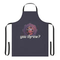 Retro 80s movie-themed kitchen apron with humorous graphic design