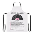 Stylized 80s music album artwork printed on a high-quality kitchen apron
