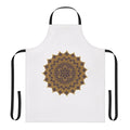 Colorful 80s music-inspired apron with synth-pop graphics