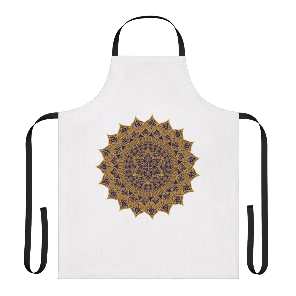 Colorful 80s music-inspired apron with synth-pop graphics