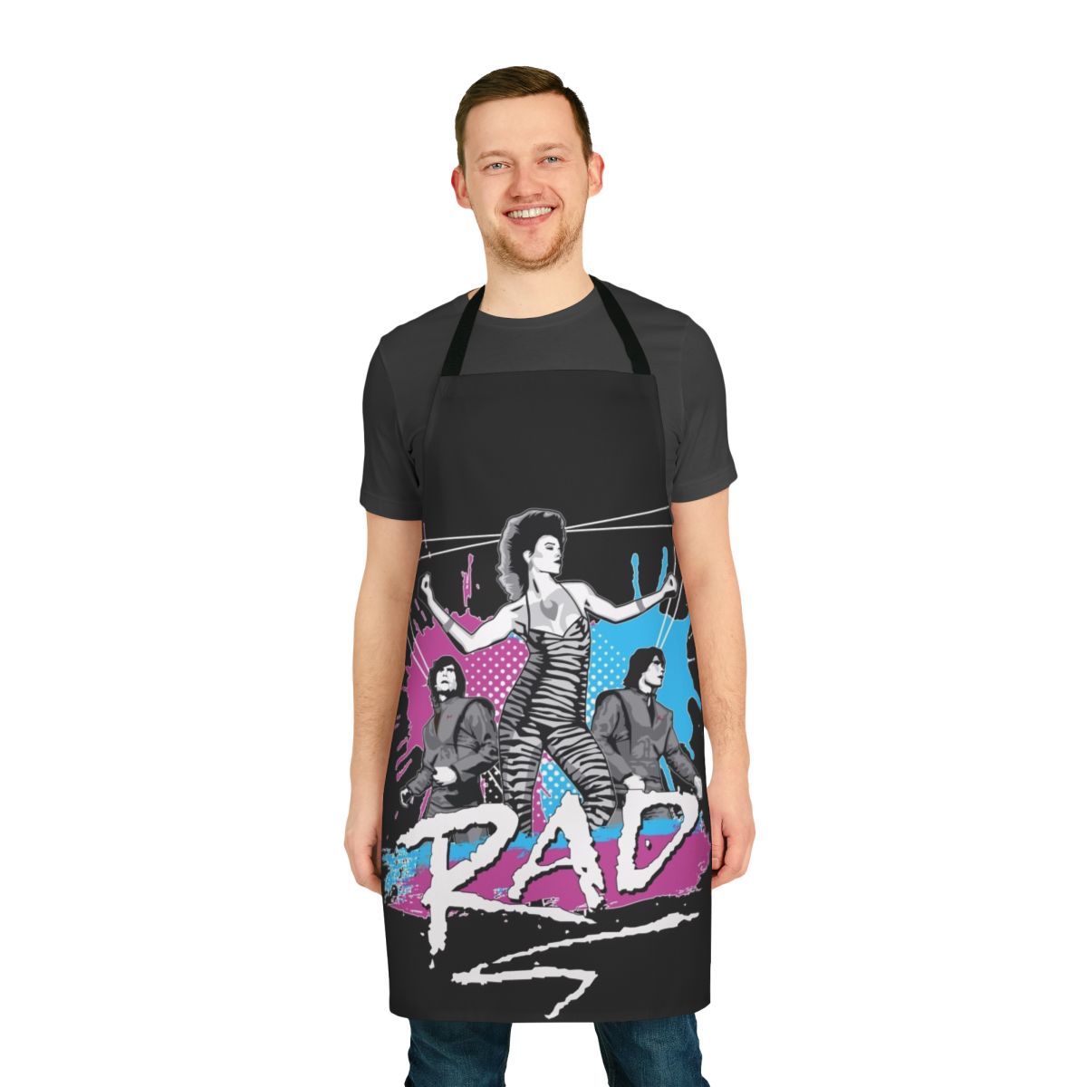 Retro 1980s music dance-themed apron