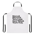 Retro-style apron featuring a playful design with the name and lyrics from the 80s new wave band Adam and the Ants