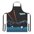 Retro 80s music themed apron featuring a stylized design