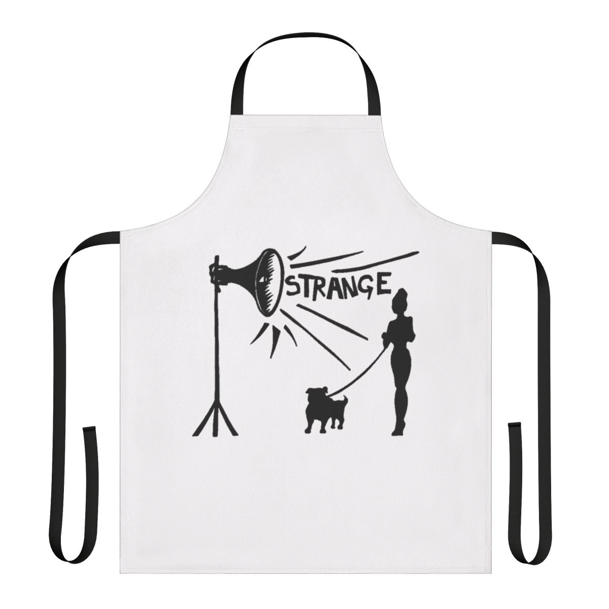 Retro 80s music lover apron with synthpop and electronic music design