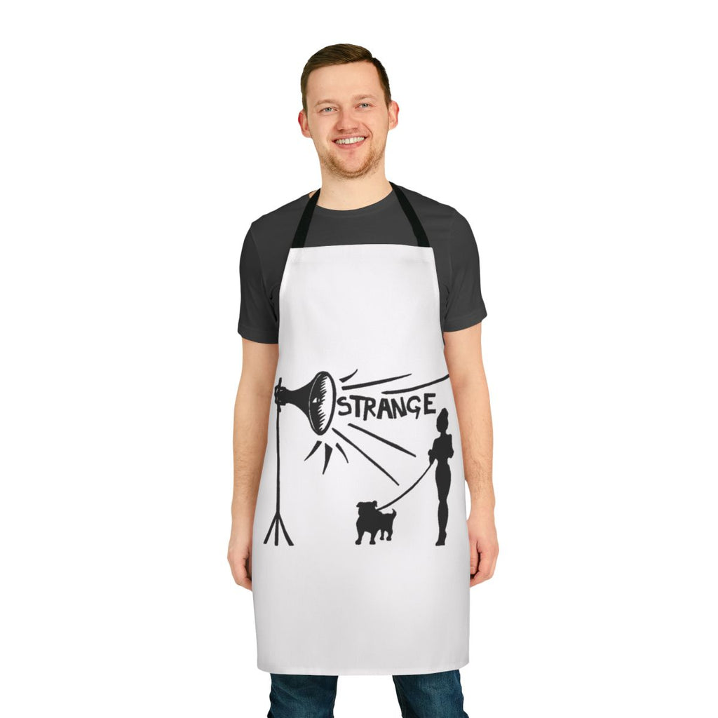 Retro 80s music lover apron with synthpop and electronic music design