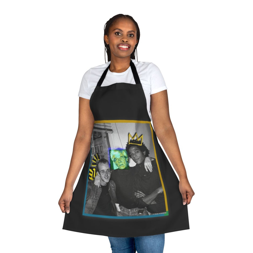 Retro 80s pop art apron featuring Andy Warhol-inspired design
