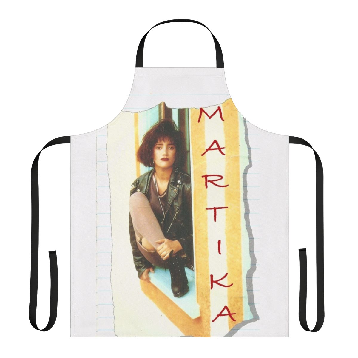 Retro 80s pop art inspired apron featuring Martika's iconic music style and imagery