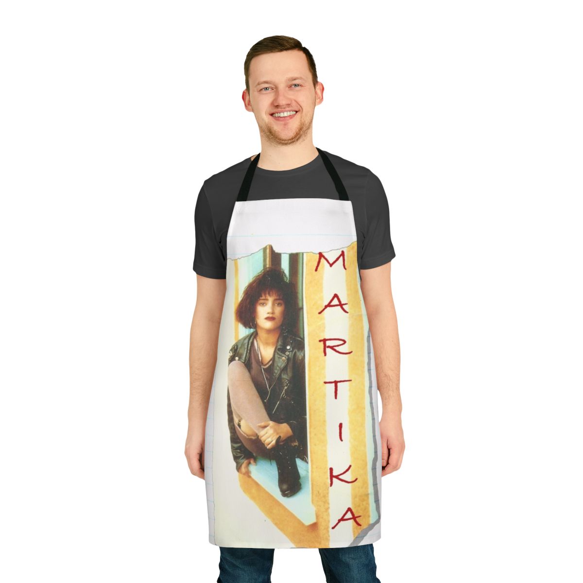 Retro 80s pop art inspired apron featuring Martika's iconic music style and imagery