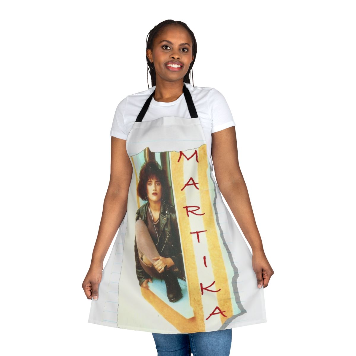 Retro 80s pop art inspired apron featuring Martika's iconic music style and imagery