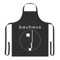 Stylish black and white apron featuring Bauhaus-inspired post punk and industrial music visuals