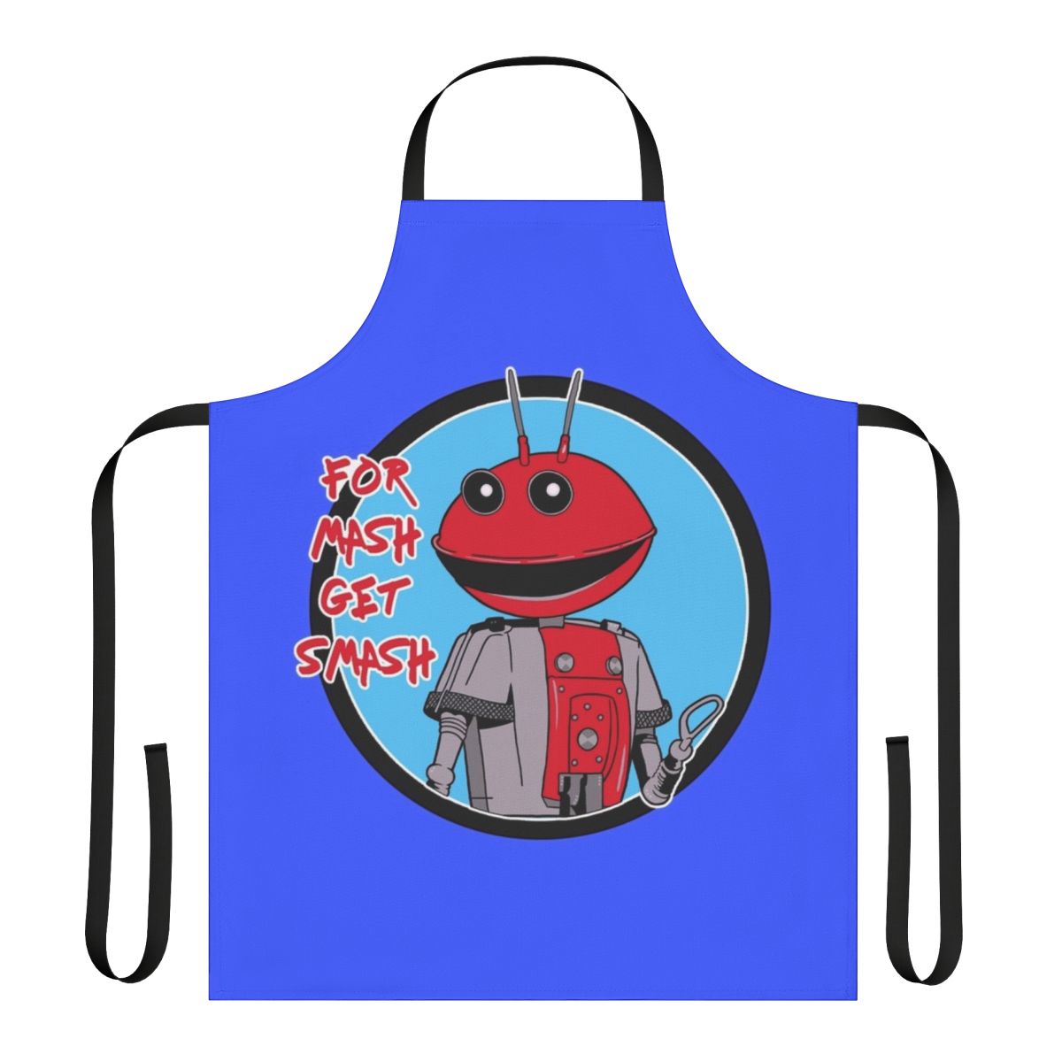 Retro-style 80s robot and MASH-inspired apron