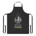 Retro-inspired kitchen apron featuring a rocket ship and 'Rocket Man' design, inspired by the music of Elton John