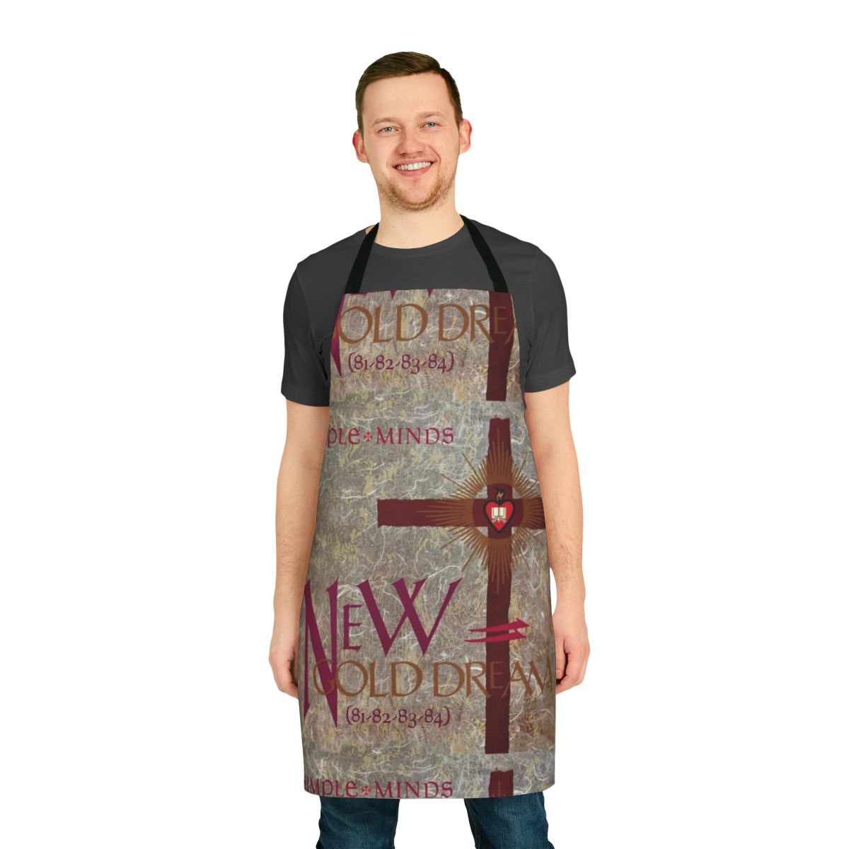 Apron featuring the album artwork for Simple Minds' 1982 album "New Gold Dream"