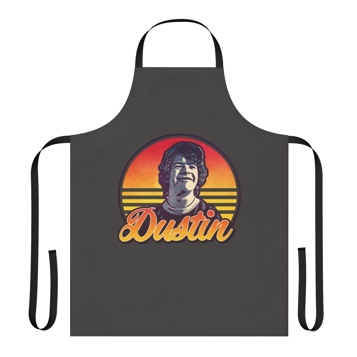 Retro 80s style apron with Stranger Things Dustin character design