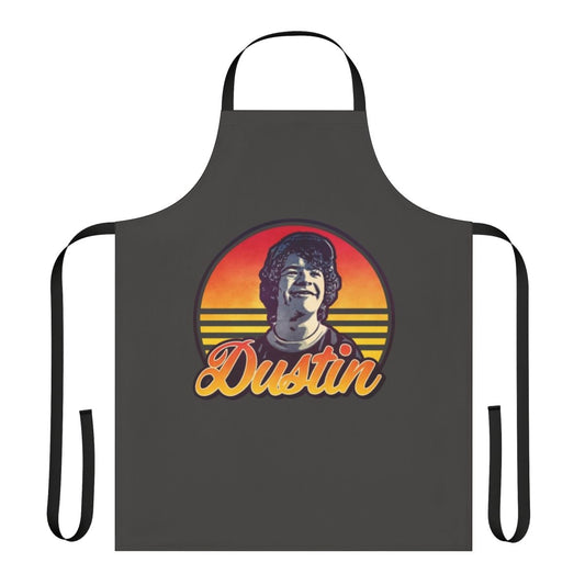 Retro 80s style apron with Stranger Things Dustin character design