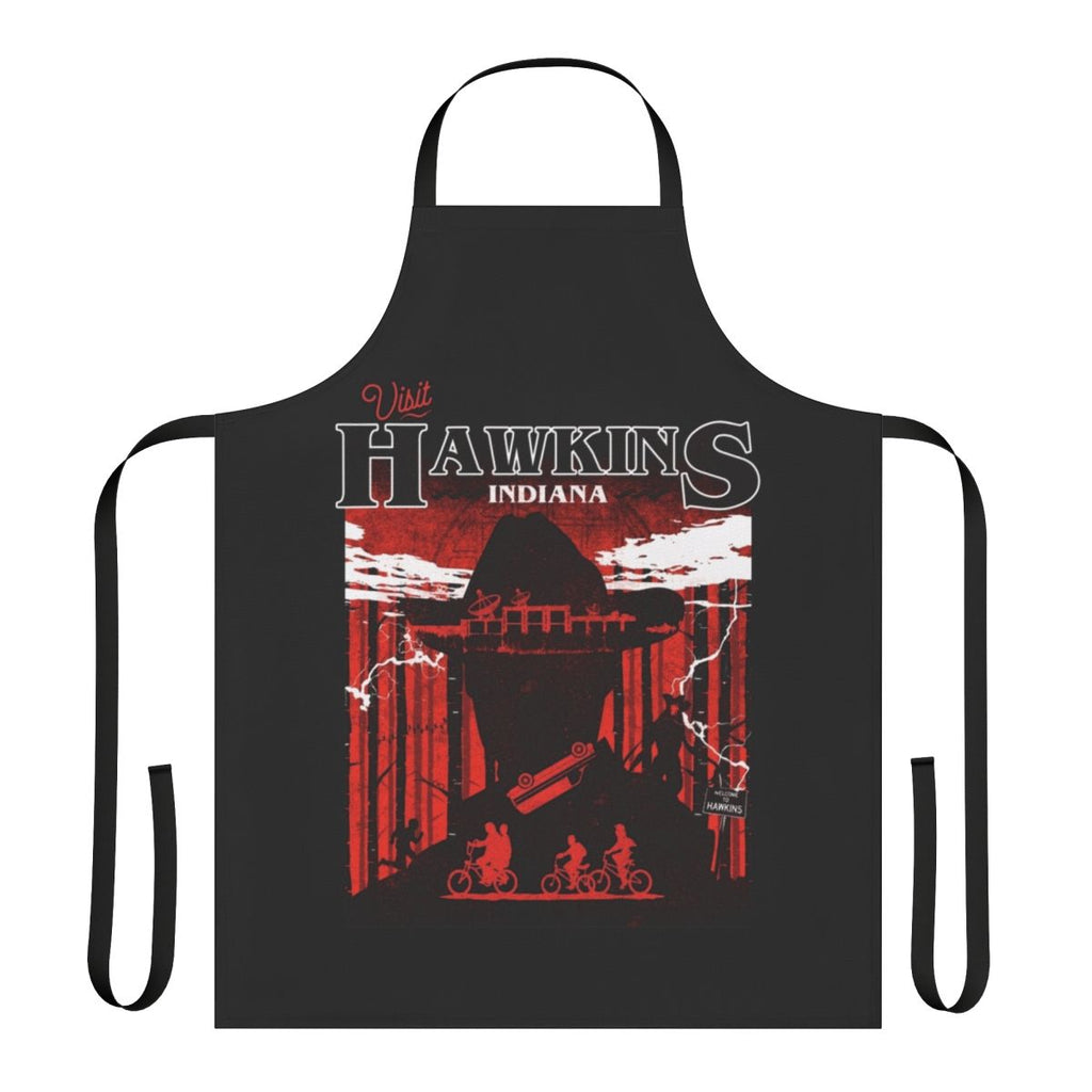 Retro 80s style apron with Stranger Things inspired graphics