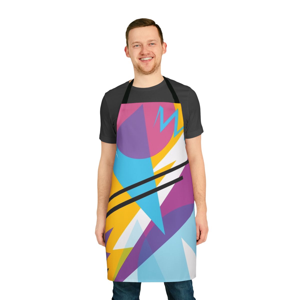 Retro 80s style fashion apron with radical pattern