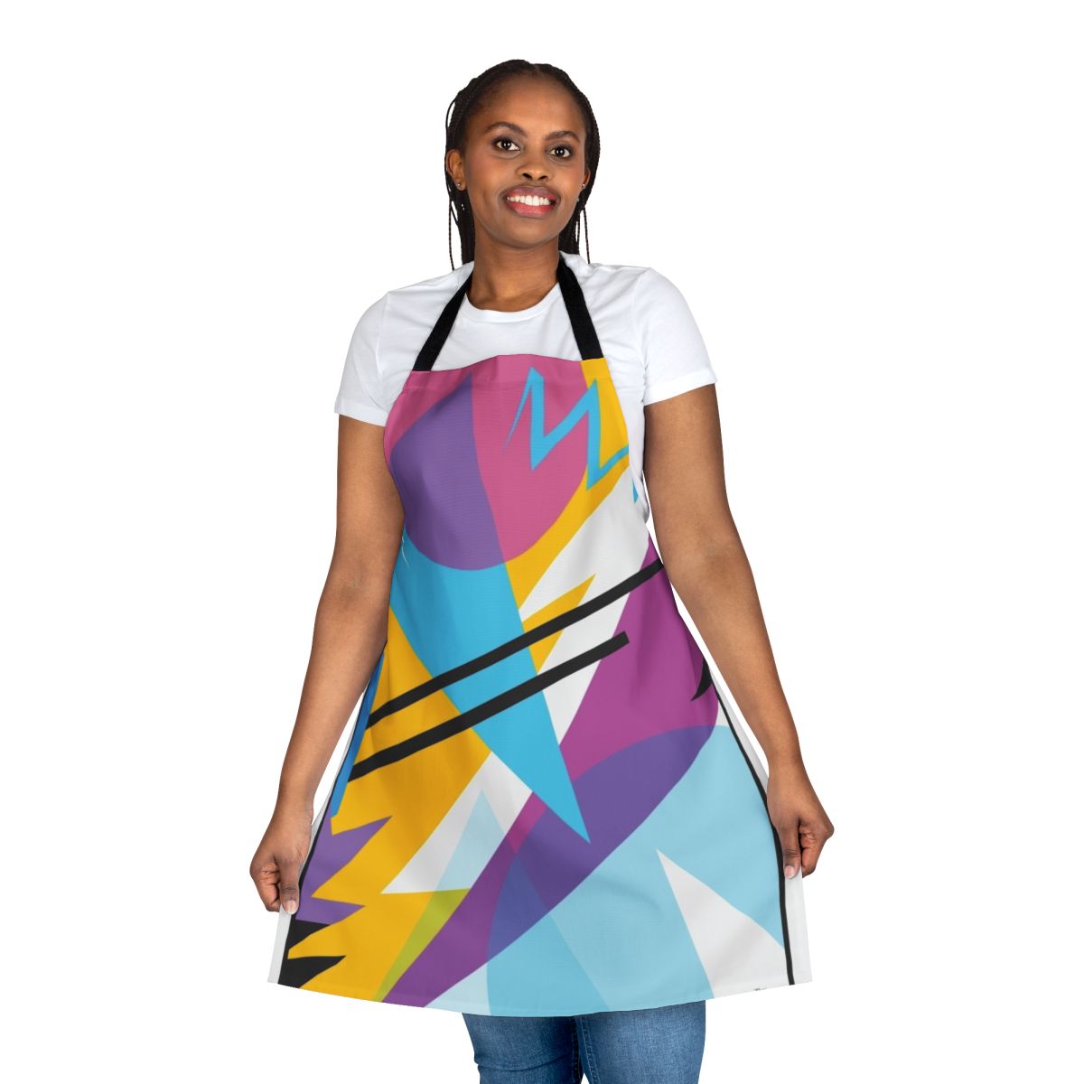Retro 80s style fashion apron with radical pattern