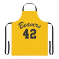 Retro-style apron featuring a wolf and the number 42, inspired by the cult classic film Teen Wolf