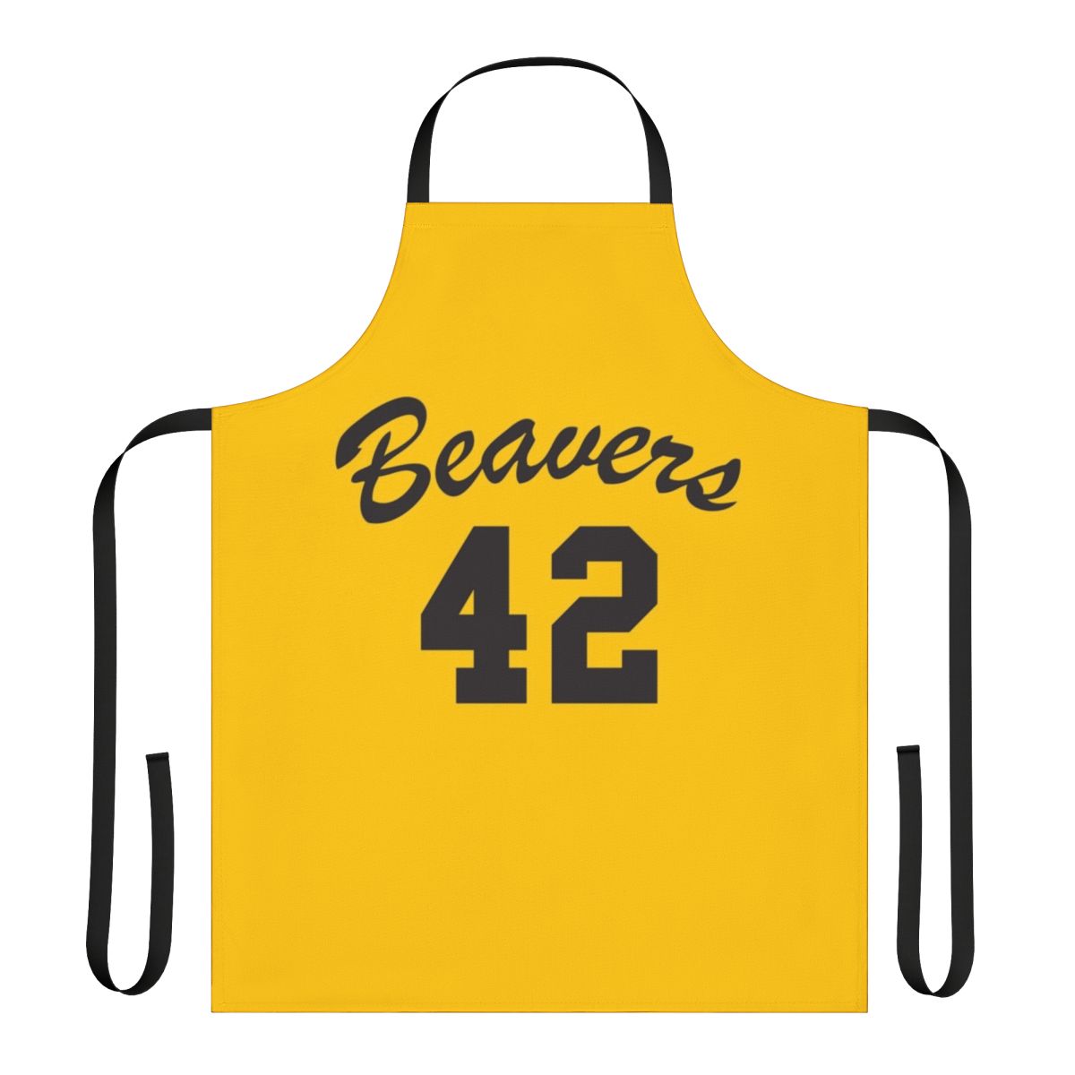 Retro-style apron featuring a wolf and the number 42, inspired by the cult classic film Teen Wolf