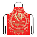 Pee Wee Herman inspired tequila label apron with retro 80s comedy style