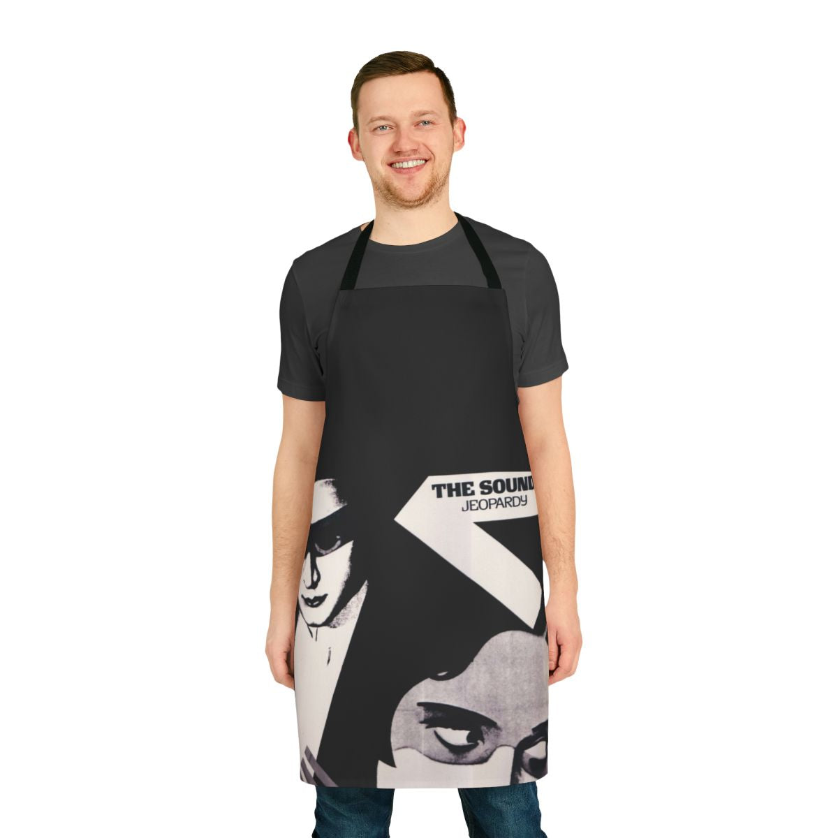 Retro 80s apron featuring The Sound band artwork and icon