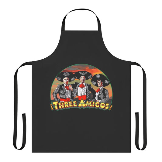 Three Amigos-inspired apron featuring the iconic trio of Martin Short, Steve Martin, and Chevy Chase