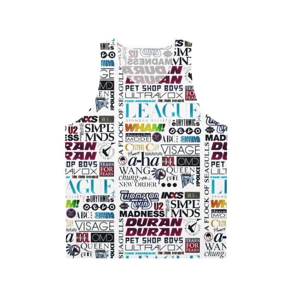 Retro 80s unisex tank top with music-inspired graphic