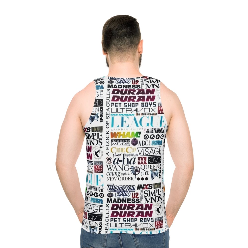 Retro 80s unisex tank top with music-inspired graphic