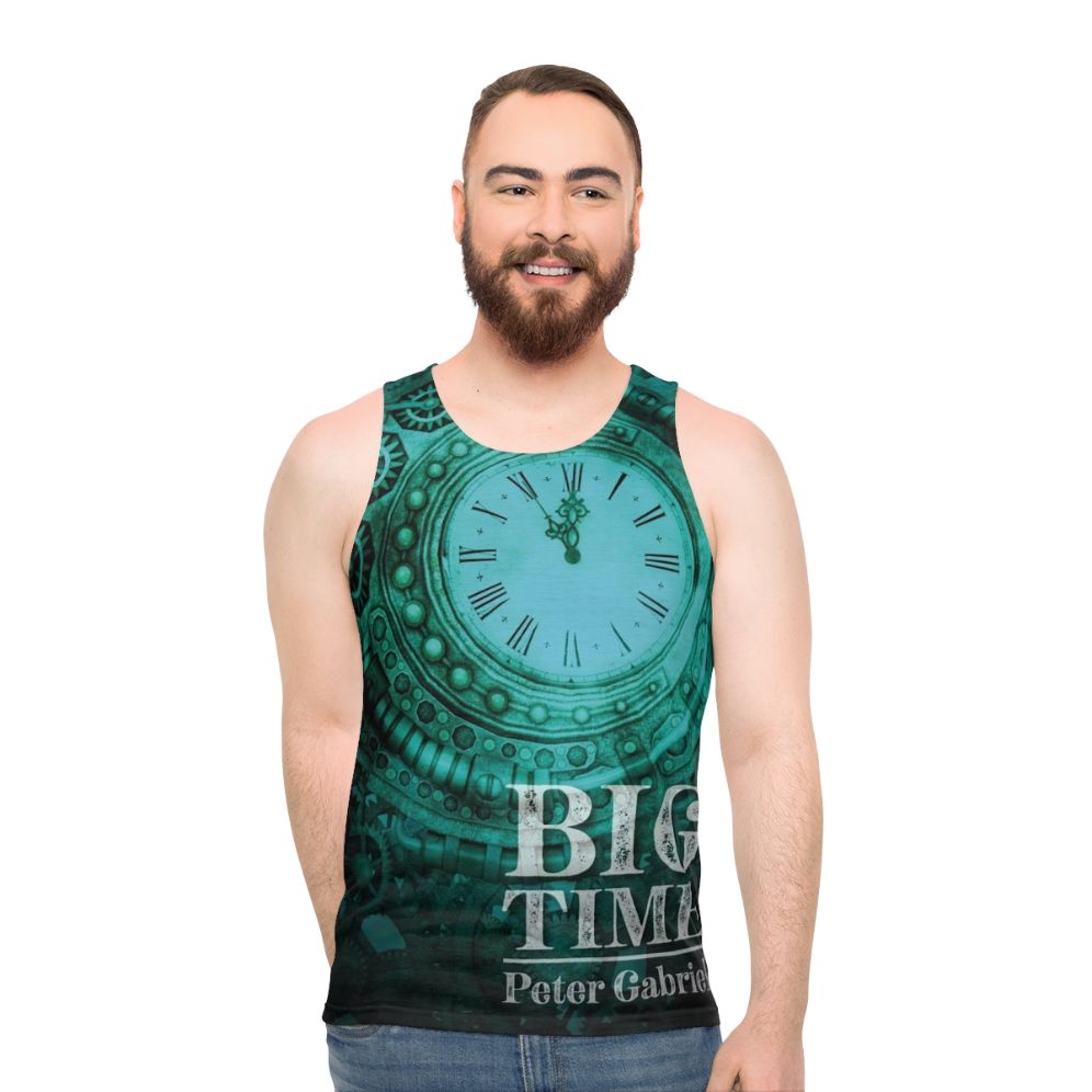 Retro 80s unisex tank top with Big Time Peter Gabriel design