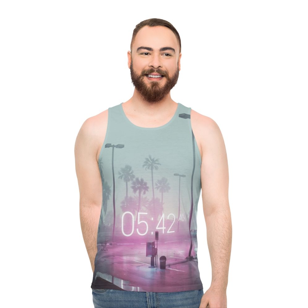 Retro 80s vaporwave synthwave neon tank top
