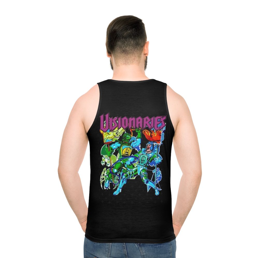 Unisex retro 80s visionaries tank top with trippy psychedelic design