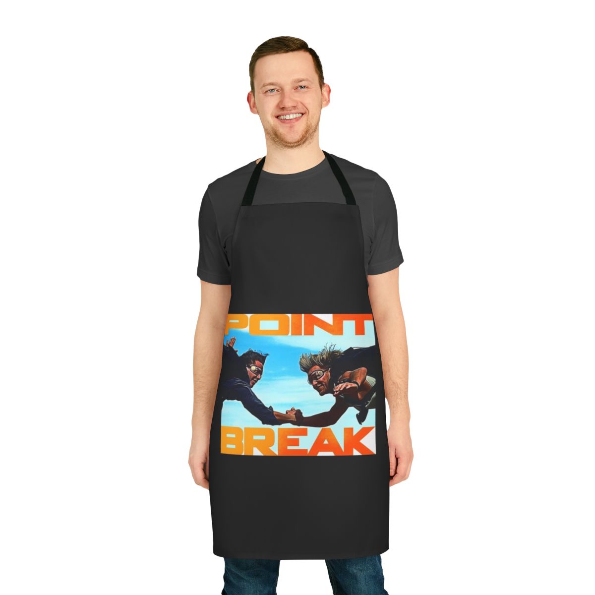 Apron with a retro design inspired by the 1991 film Point Break
