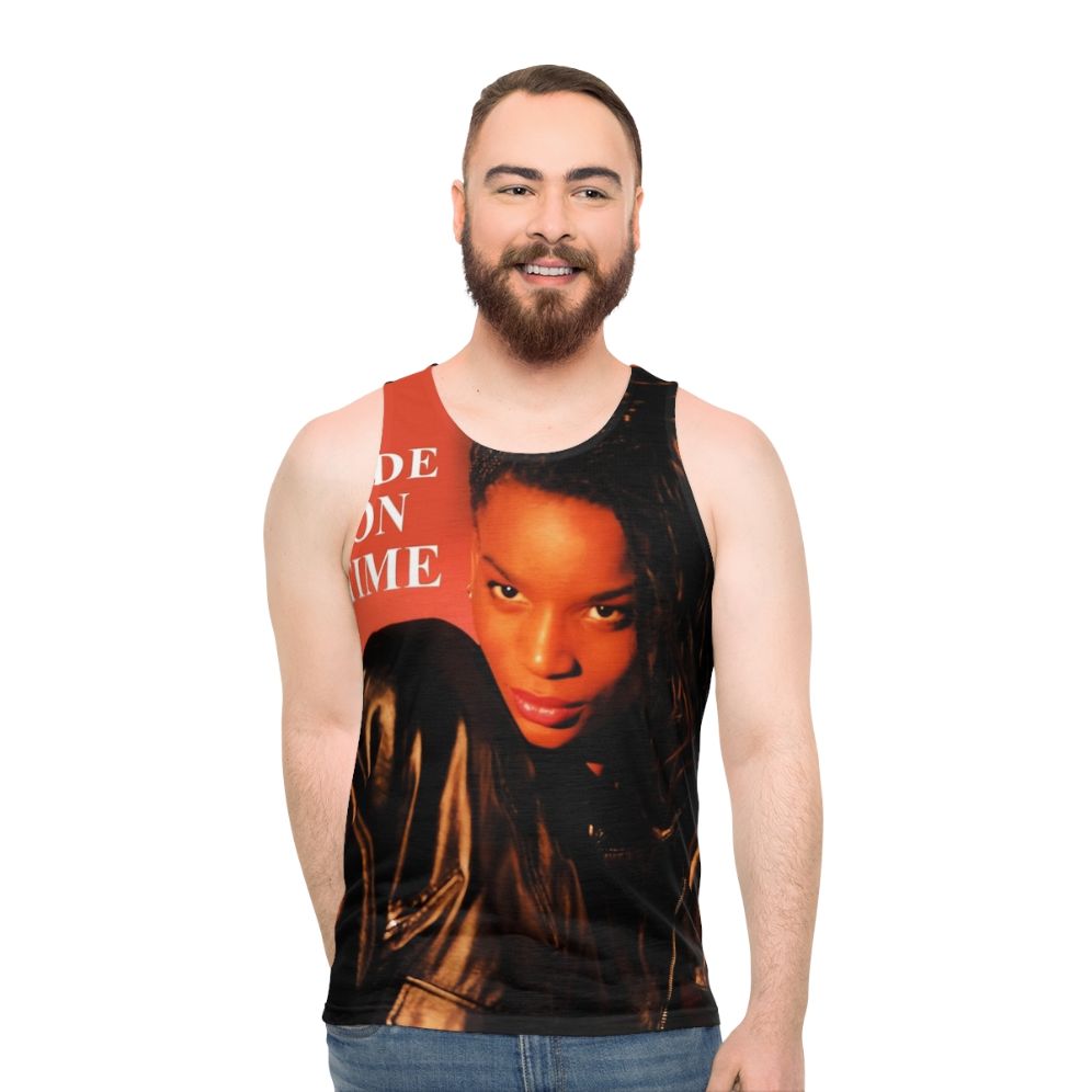Unisex vintage 90s black box band "ride on time" tank top