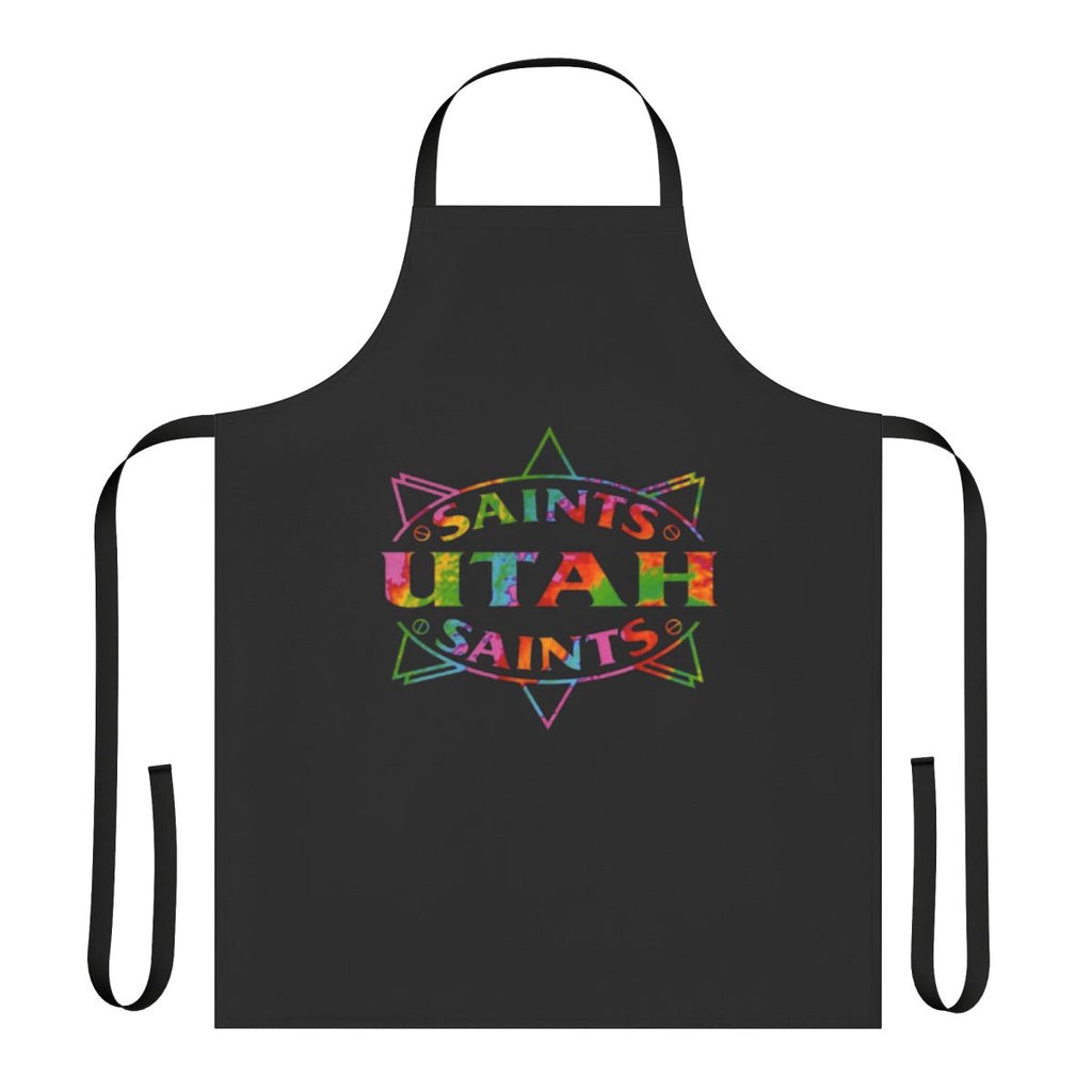 Retro 90s British rave music inspired apron with hip hop and rap graphics