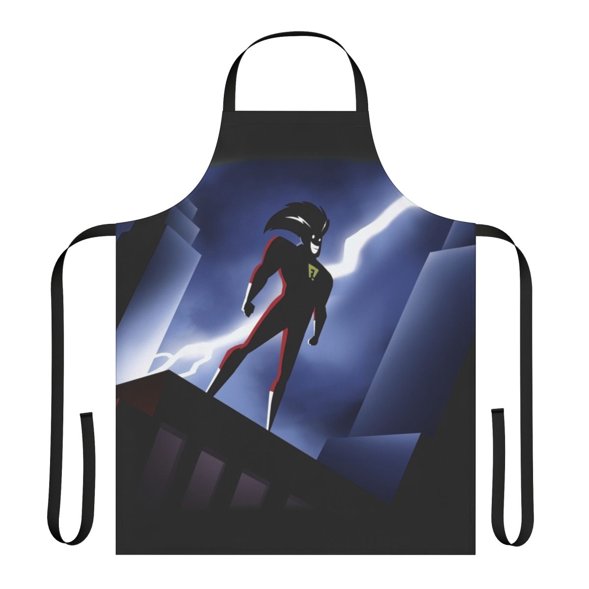Freakazoid-inspired apron with colorful cartoon design