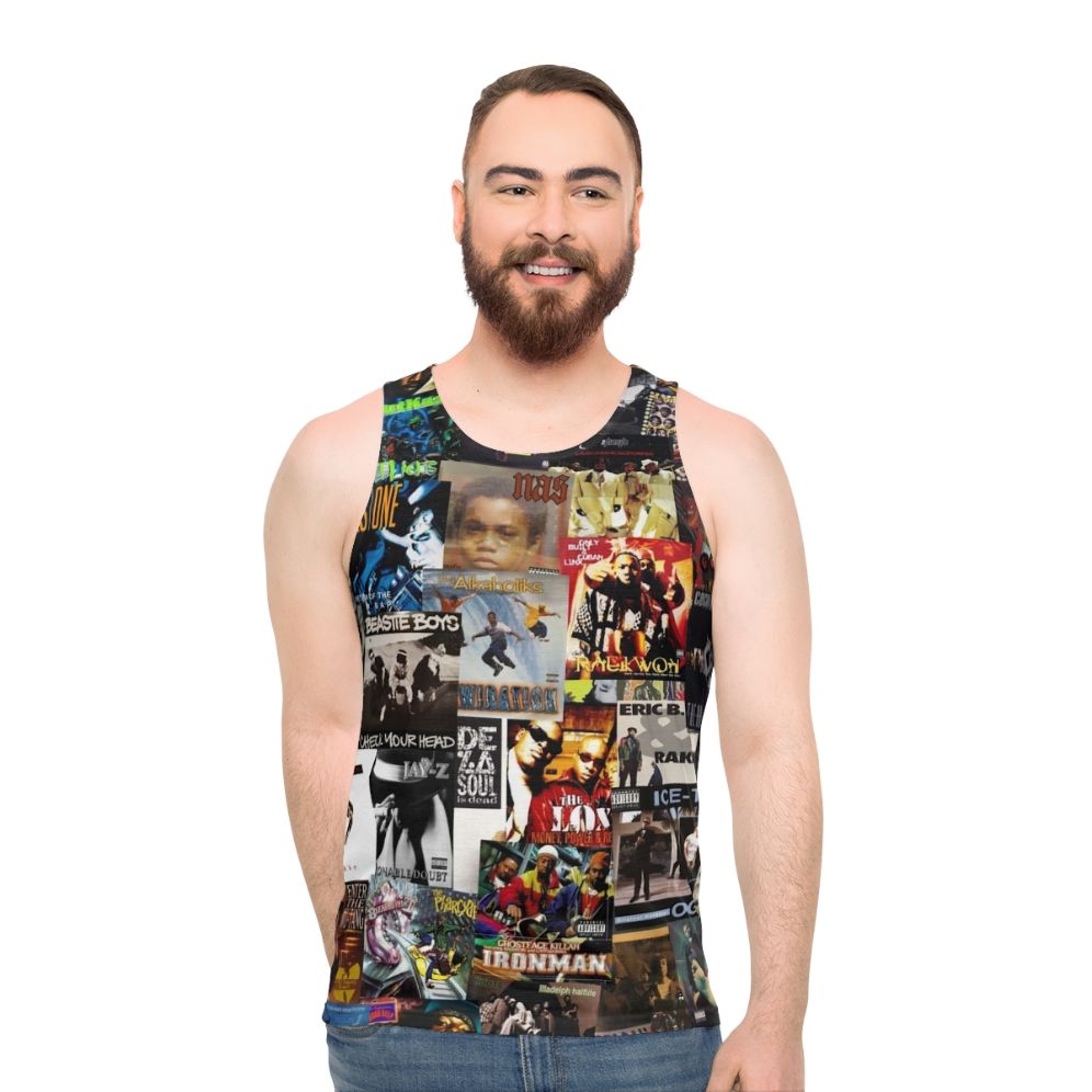 Retro 90s hip hop album cover unisex tank top