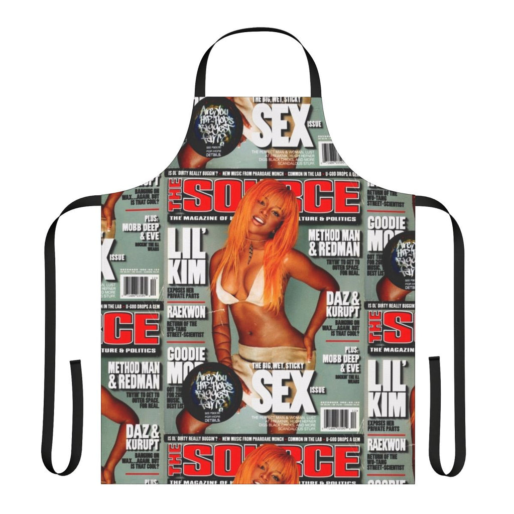 Retro 90s hip hop style apron featuring Lil Kim's iconic look