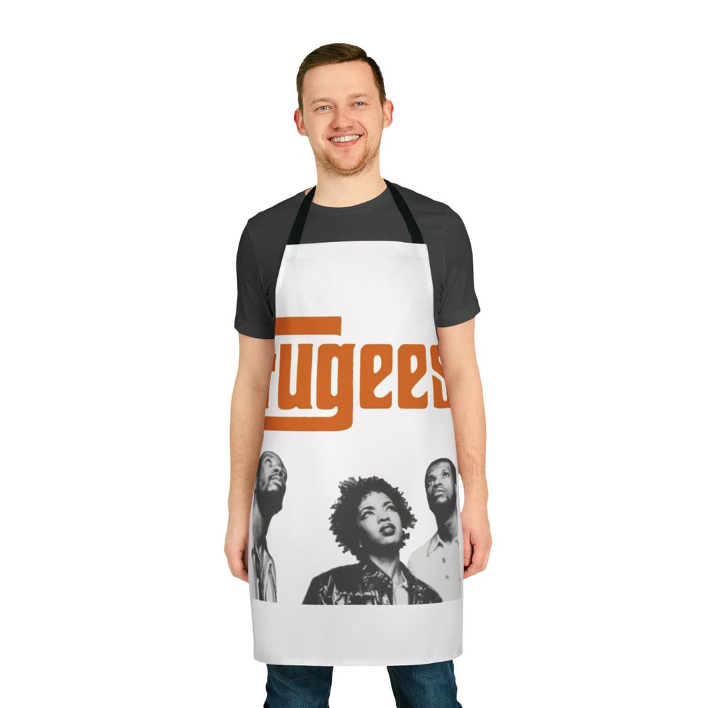 Retro apron design featuring The Fugees hip hop group logo and lyrics