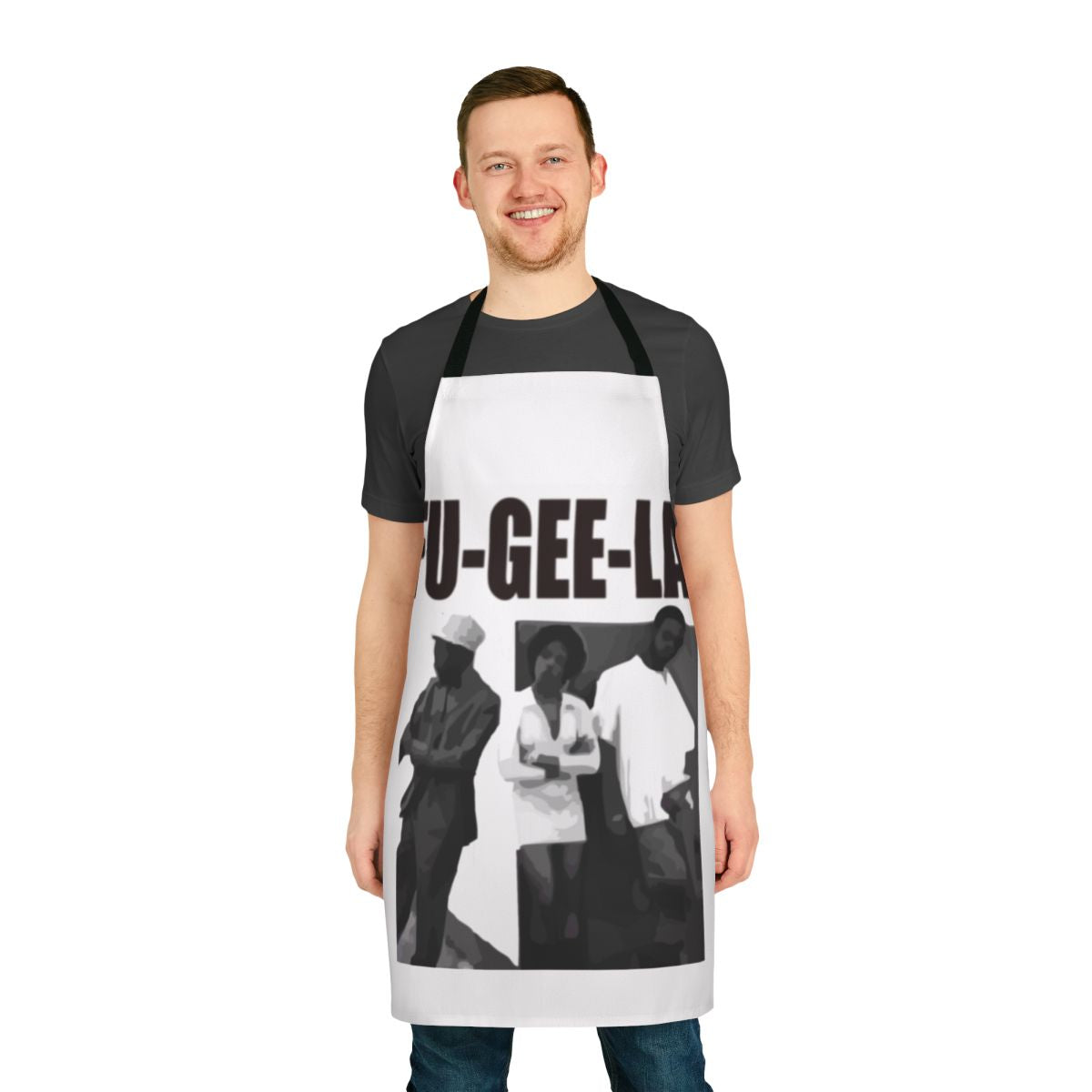 Retro 90s hip hop inspired apron featuring the iconic "Fu Gee La" design