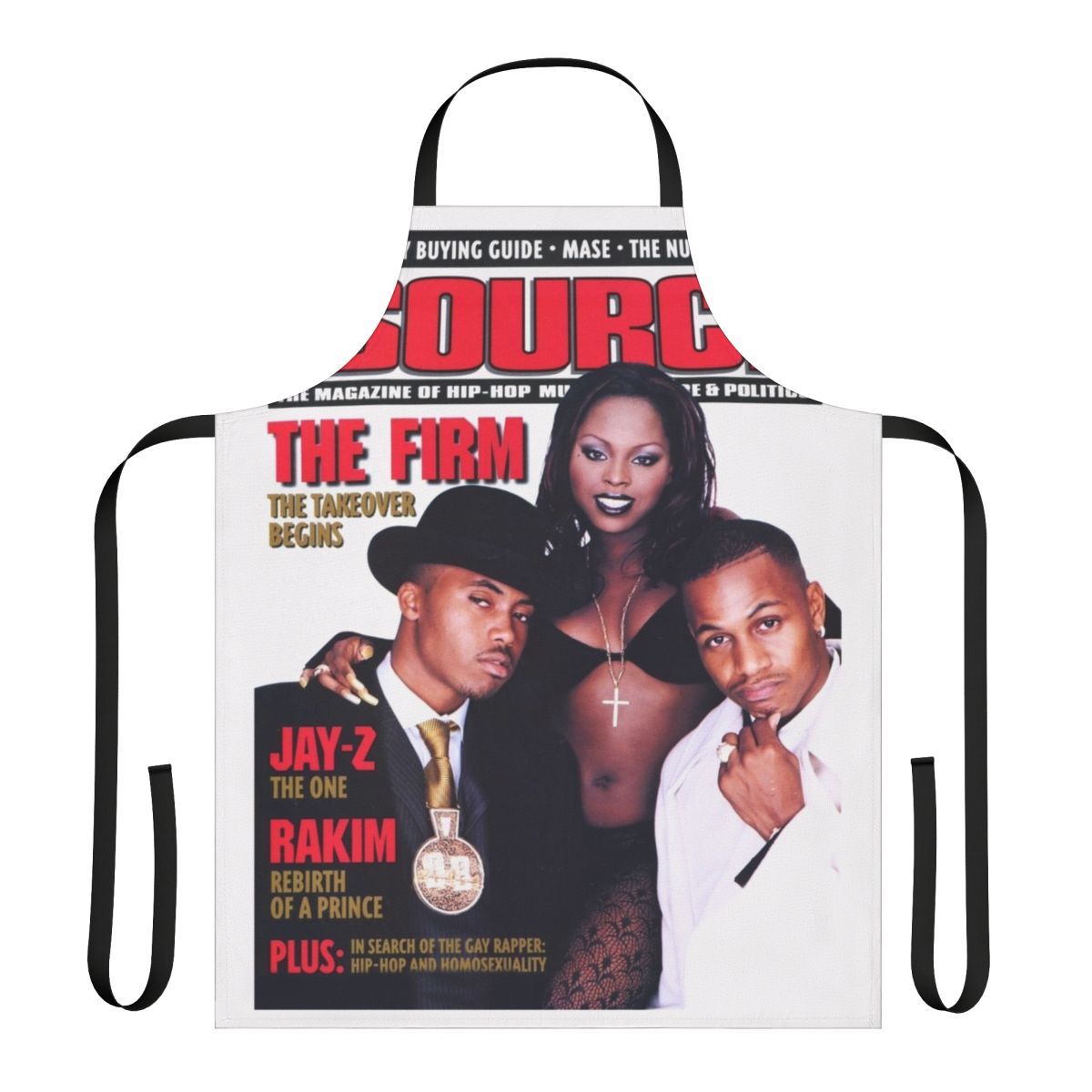 Vintage 90s hip hop style cooking apron with graphic design