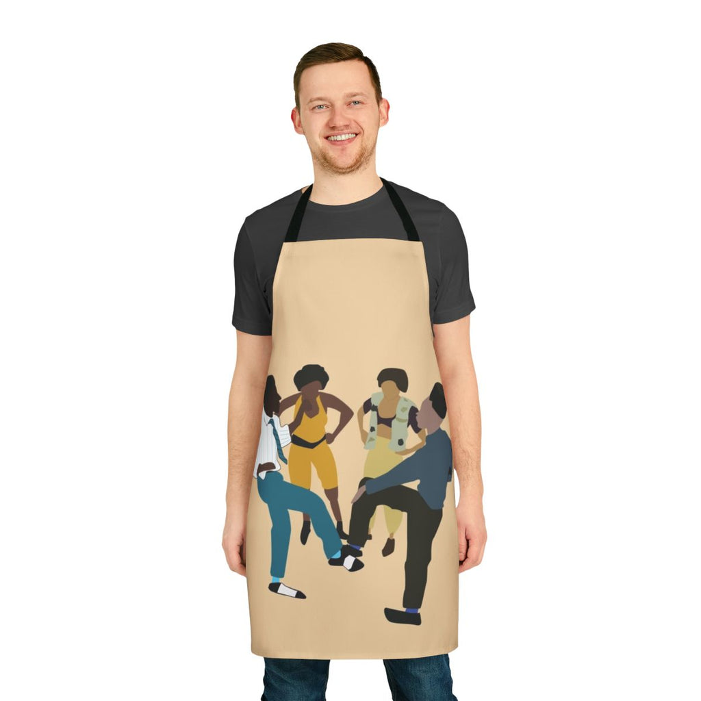 Retro 90s House Party Themed Apron with 90s Hip Hop Inspired Art