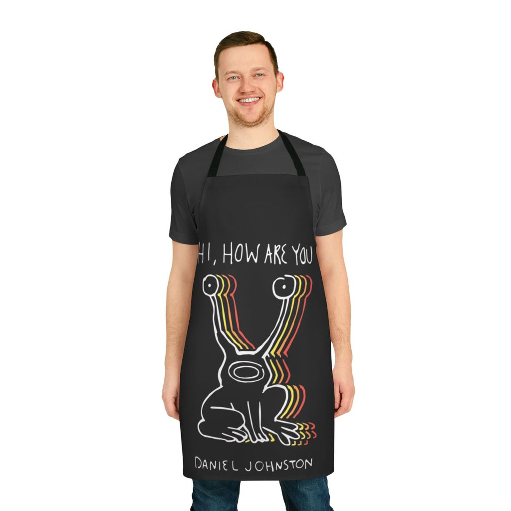 Retro 90s indie music inspired apron featuring the "Hi How Are You" graphic