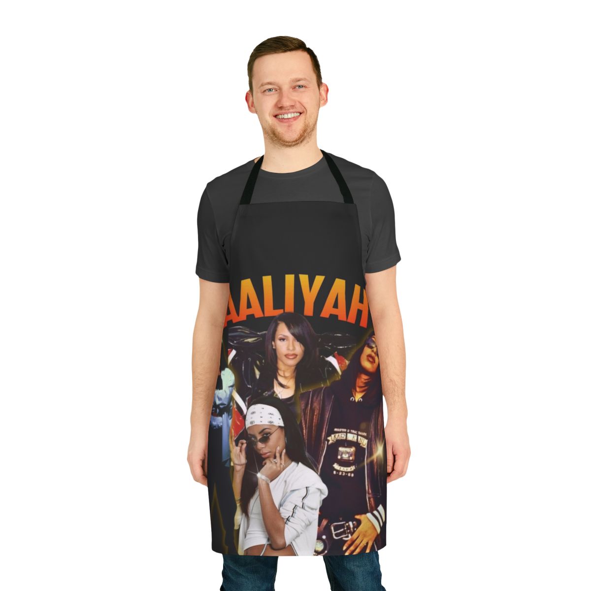 Beige apron with 90s inspired vintage design