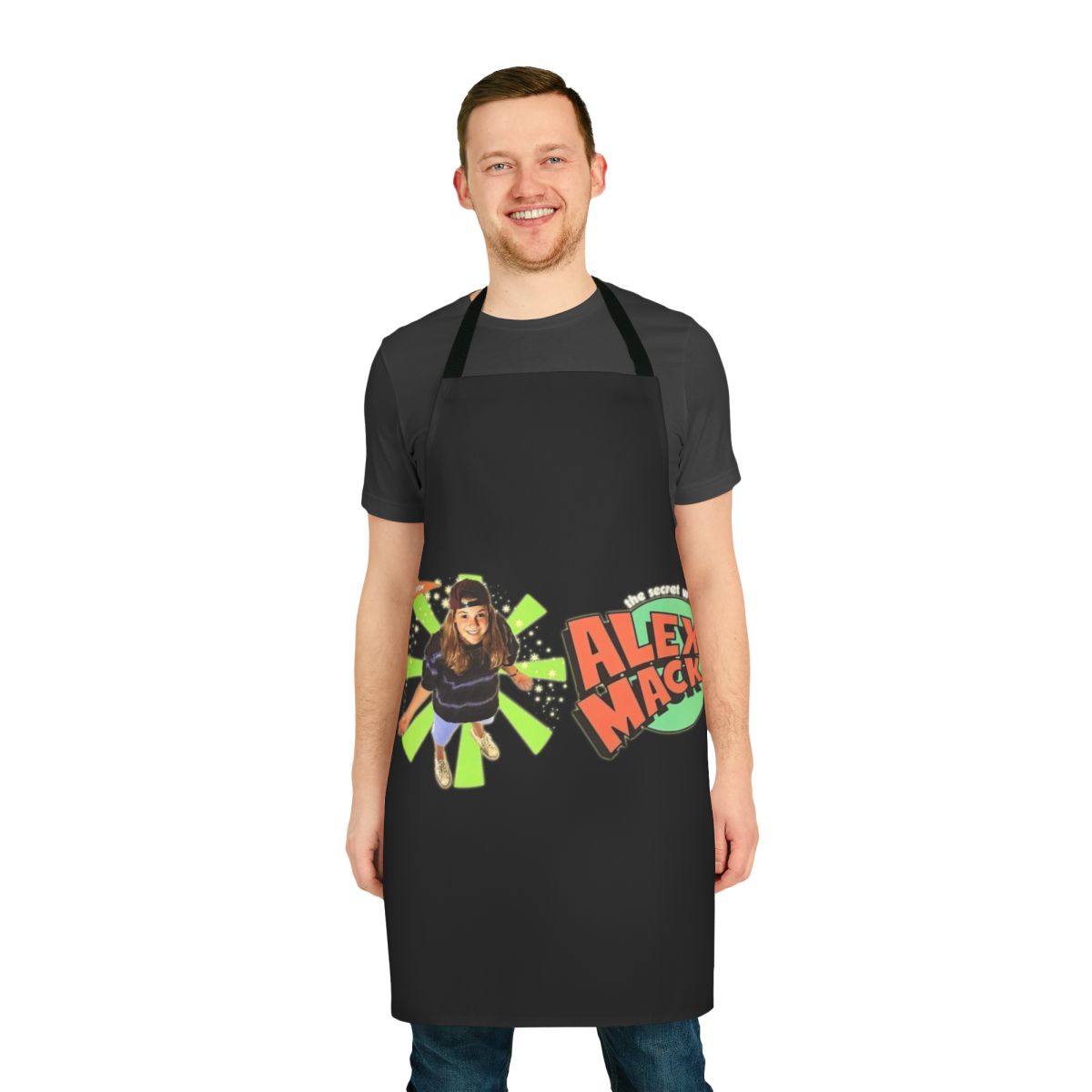 Apron featuring a tribute design to the 90s Nickelodeon TV show The Secret World of Alex Mack